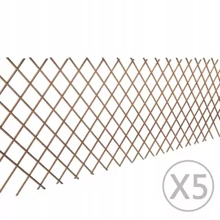 Plotová mriežka z vŕby, 5 ks, 180 × 90 cm