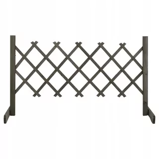 VidaXL Záhradný plot z masívneho jedľového dreva 120 × 60cm sivý