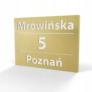 Podsvietené číslo domu 2RE LED 40 × 30 ZLATÉ