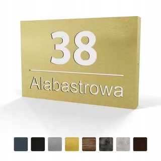 Podsvietené číslo domu KML LED 30 × 20 ZLATÉ