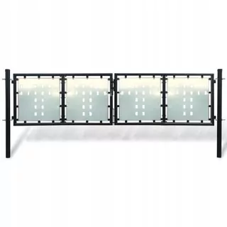 Dvojitá plotová brána 300 × 125 cm, čierna