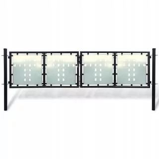 Dvojitá plotová brána 300 × 125 cm, čierna