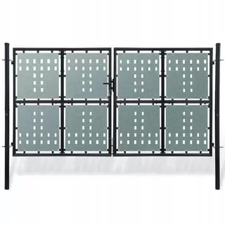 Dvojitá plotová brána 300 × 200 cm, čierna