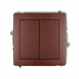 Dvojitý vypínač hnedý 9DWP-2 DECO KARLIK