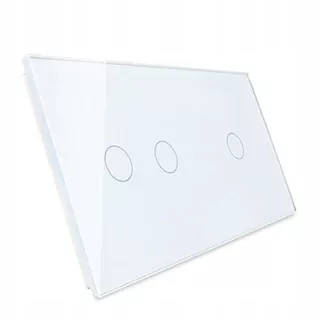 Jednoduchý + dvojitý sklenený panel Livolo vo farbe Biela – White 7012-61