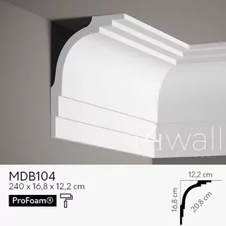 Polyuretánová stropná lišta MDB104 12,2 cm