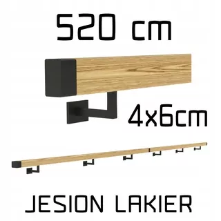 Wall Zábradlie drevené jaseň čierny kovania 5,2mm