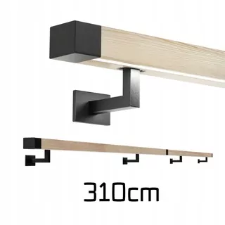 Nástenná tyč zábradlia s LED osvetlením 310 cm