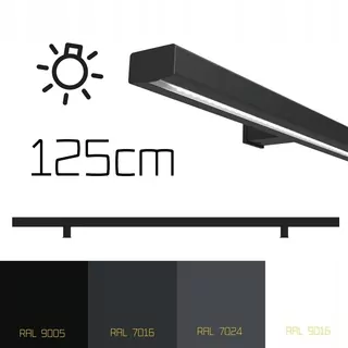 Kovová nástenná tyč s LED 125cm RAL