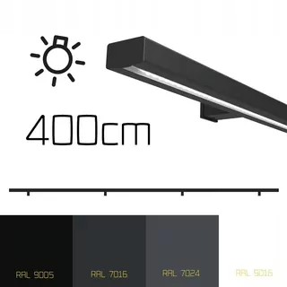 Nástenná tyč zábradlie black s LED 400C RAL
