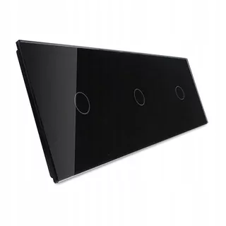 Sklenený trojnásobný dotykový panel Livolo čierny pre dve montážne krabice 70111-62