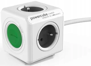 PowerCube Extended +Switch, rozbočovač 4 zásuviek so spínačom, na kábli 1.5m, ALLO-2301