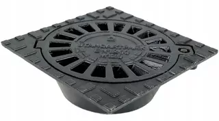 Priemyselný liatinový bodový odtokový rošt podlahový odtok 250x250mm M125