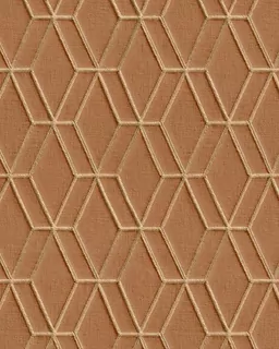 Flisénová tapeta s geometrickými vzormi Profhome DE120065-DI reliéfna lesklá farba hnedá zlatá m2
