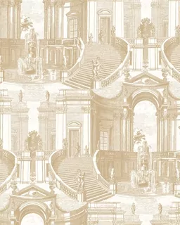 Vliesová tapeta toile de Jouy Profhome VD219153-DI reliéfna mierne opálená farba zlatá perleťová