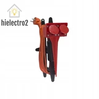 Záhradný predlžovací kábel 2-zásuvkový s 5m /s hrotom a navijákom/ IP44 /OMY 3 × 1/ PO-205-444