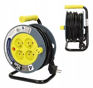 Predlžovací kábel MINI Polwinit 15m 4 × 230 V Citrónová