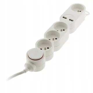Predlžovací kábel - switch rozšírenie HBF 189.645 4X2P 2xUSB + Z