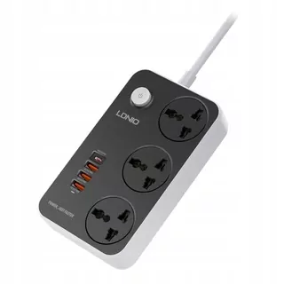 LDNIO Power Socket SC3412 3 porty USB QC 3.0, 1 port USB C PD 20 W