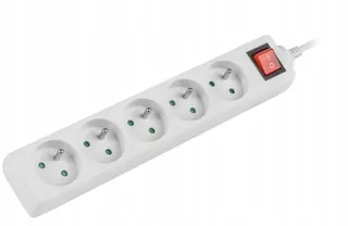 Lanberg 3 m biely 5X 230 v PL predloužovací kabel s vypínacím káblom z medene
