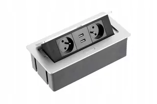 Stolný predlžovací kábel GTV 2 x uzemnená zásuvka a 2x hliníková zásuvky USB