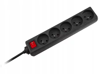 Elektrický predlžovací kábel 5xGN 3m uzemňovač čierny 3680 W