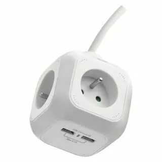 Predlžovací kábel 4-zásuvkový 2 USB 1,9m CUBE P04119U od spoločnosti EMOS