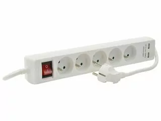 Predlžovací kábel - Predlžovací kábel Power strip 5GN + USB + 1,5 m Off