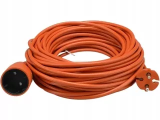 Záhradný predlžovací kábel 2 × 1 mm 1 zástrčka - 1 vývodka 30m oranžová