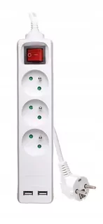 Predlžovací kábel - Trojité rozšírenie PS-370WS / 5,0 m + USB
