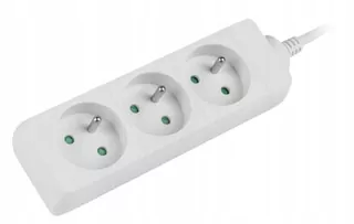 LANBERG 3 m biely predlžovací kábel 3X 230 V PL kábel vyrobený z medi