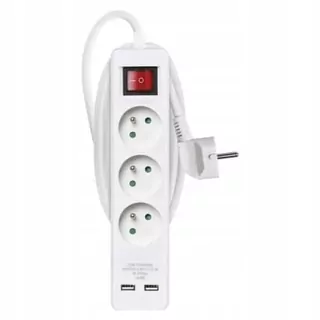 Predlžovací kábel s vypínačom 3 zásuvky 2m + 2× USB - P1312RU firmy EMOS