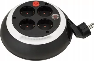 Kompaktný predlžovací kábel Comfort-Line CL-S 4 zásuvky čierna/biela 3m H05VV-F 3G1,5