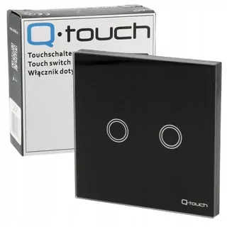 QTouch dotykový spínač čierny dvojitý