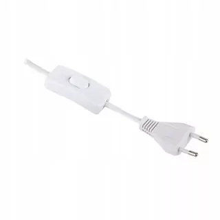 Kábel s EURO zástrčkou a vypínačom Biela 2m Design Light