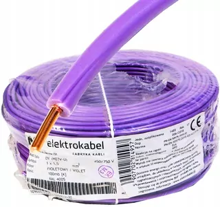 Inštalačný kábel drôt H07V-U DY 1,5 fialový 100m ELEKTROKABEL