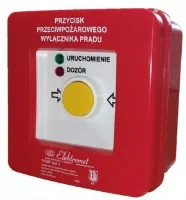 Tlačidlo požiarneho vypínača PPWP - povrchové, 2-koľajové
