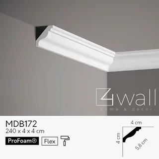 Biela stropná lišta MDB172