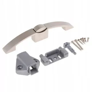 Zarážka s tlačidlom pre zámok dverí skrinky RV Brushed Nickel 160 mm