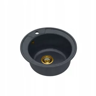 Kuchynský drez - Quadron Danny Black / Gold + Syfon Granite Sink