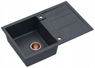 Drez MORGAN 111 GraniteQ + sifón s odtokovou rúrkou 3,5" SteelQ Oceľ