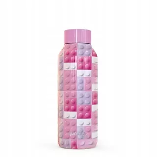 Quokka Solid Kids - Termoska z nerezovej ocele 510 ml (Pink Bricks)