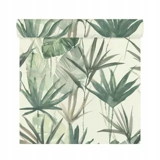 Tapeta v tropickom lese zelený vinyl na flizeline