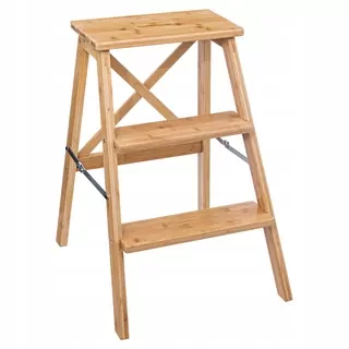 5five Simply Smart skladací rebrík 50 x 43,5 x 63,5 cm bambus