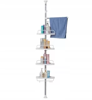 Teleskopická kúpeľňová polica Songmics 25x35x305 cm biela