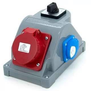 Zásuvka, napájací set 16 A/5P + 230 V s vypínačom L-0-P, typ COMBOPOL (E960615411)