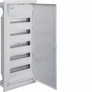 Veľmi kvalitná rozdeľovacia 5 × 12 60 modulových kovových dvier biela hager volta VU60NC