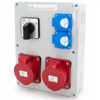 Rozvádzač pre stavebné aplikácie 2 × 32 A/5P + 2 *GS 230 V + vypínač L-0-P
