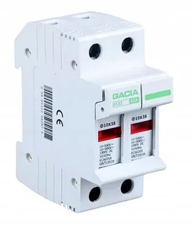 Poistková základňa s kontrolkou 2P 10 × 38mm 1-32 A 1000 V
