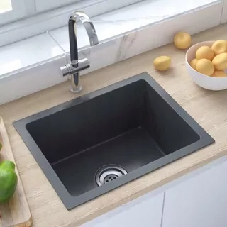 Ručne vyrobený drez, čierna, nehrdzavejúca oceľ
